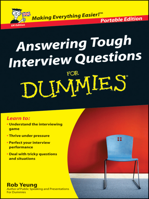 Title details for Answering Tough Interview Questions for Dummies by Rob Yeung - Available